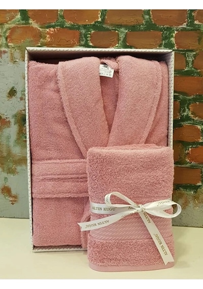 Colourist Şalyaka Bornoz Baş Havlusu- Pembe Pembe