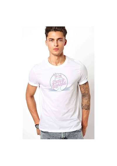 Riverdale Betty & Jughead Milkshake Baskılı Beyaz Erkek Tshirt