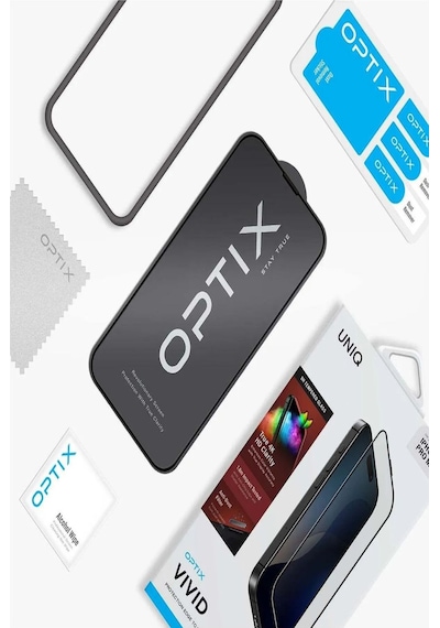 Apple Uyumlu iPhone   16 Pro Max Ekran Koruyucu Cam Optix Vivid Serisi Dustrepel Oleofobik Teknolojisi