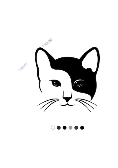 Siyah Beyaz Denge Kedi Sticker 17Cm