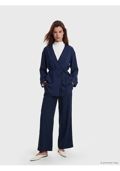 Lcw Modest Lacivert Beli Lastikli Modal Karışımlı Kadın Pantolon