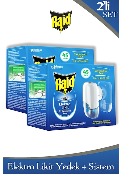 Raid Elektrolikit Sistem 45 Gece 27 Ml X 2 Adet
