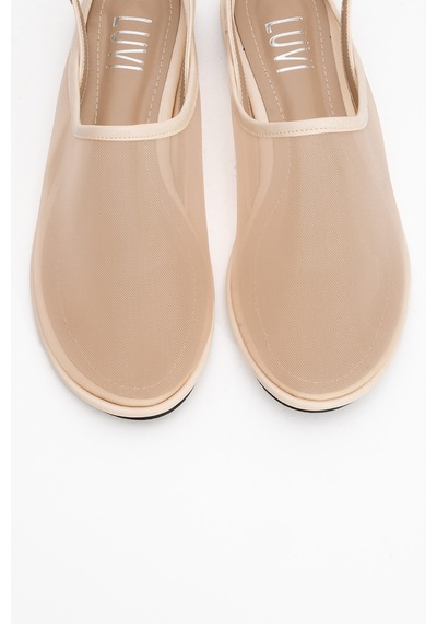 Luvishoes Luvi Shoes Shen Krem Fileli Burnu Kapalı Kadın Sandalet Krem