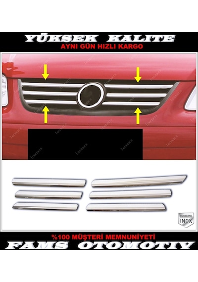 Vw Caddy Lıfe Krom Ön Panjur 6 Prç. 2007-2010 Arası P.Çelik