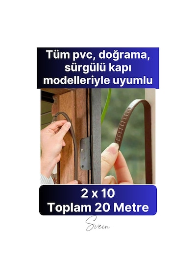 Kapı Pencere Fitili Soğuk İzolasyon Bandı Kendinden Yapışkanlı Güçlü Kauçuk Yalıtım Bant 2x10 20 Mt