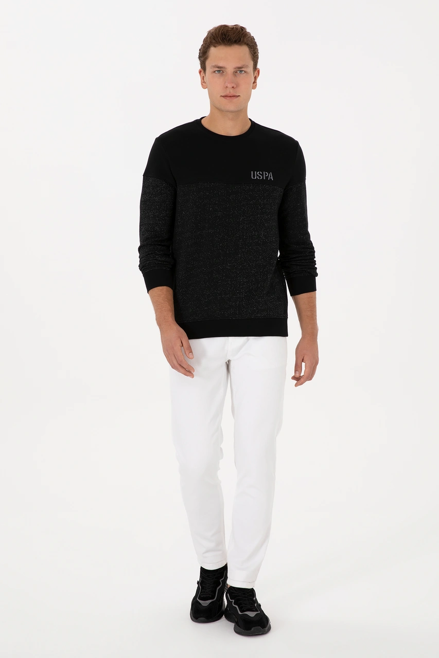 U.S. Polo Assn. Erkek Regular Fit Bisiklet Yaka Siyah Sweatshirt 50316380-VR046