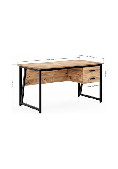 Ms2c Çalışma Masası, Ofis Masası - 70x140 Cm - Çam Ms2c - Çam