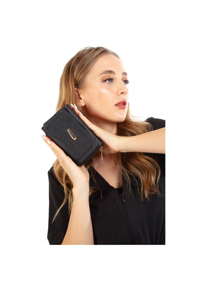 Newish Polo Kadın Suni Deri Kartlık Ve Cüzdan New297 Siyah