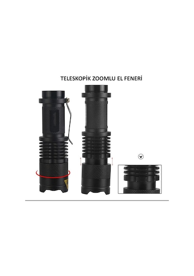 Exeo Led Bisiklet Ön Işığı 3 Modlu Far Işık Su Geçirmez Mini Siyah