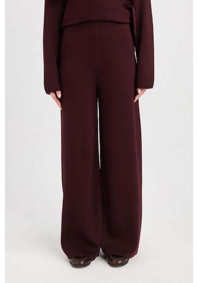 DeFacto Triko Pantolon Regular Fit Beli Lastikli Cepli Düz Basic Düz Paça D7511AX24WNBR171