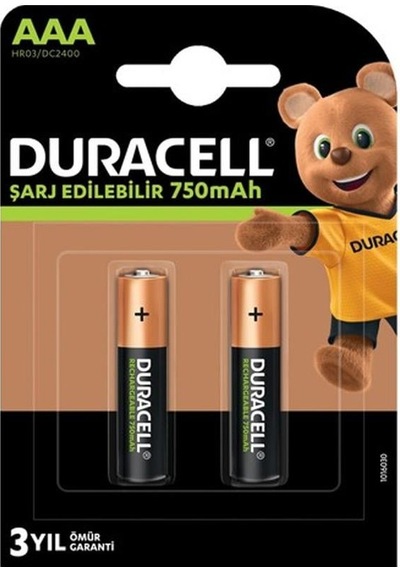 Duracell Şarjlı 750 Ma İnce Aaa Pil 2'li