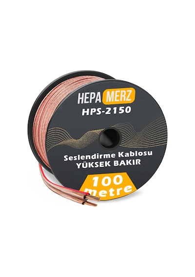 Hepa Merz HPS-2150 Bakır Ses Hoparlör Kablosu 2x1.5 mm 100 Mt.