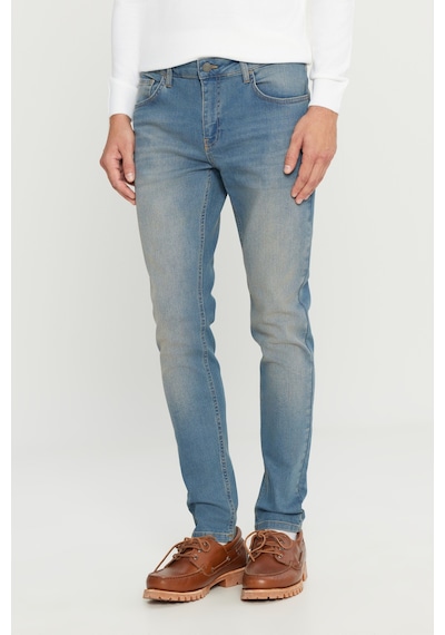 AC&Co / Altınyıldız Classics Ekstra Slim Fit Dar Kesim Pamuklu Riss Erkek Jean Kot Pantolon - Petrol Mavisi
