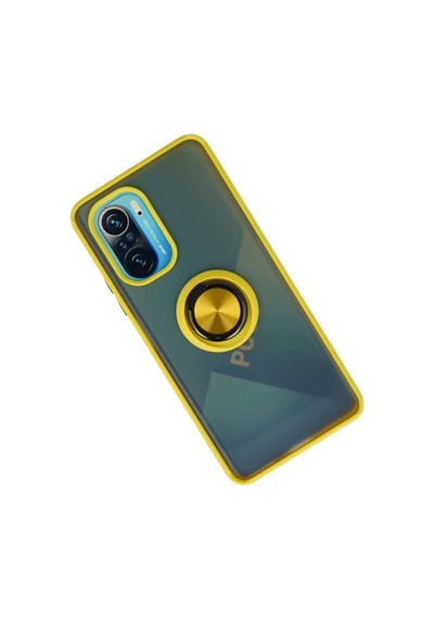 Xiaomi Redmi K40 Uyumlu Kılıf Montreal Yüzüklü Silikon Kapak - Sarı