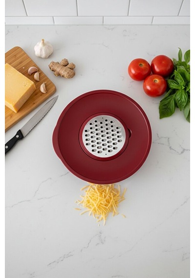 Nostalji - Karıştırma Kabı Bordo 24 Cm kırmızı
