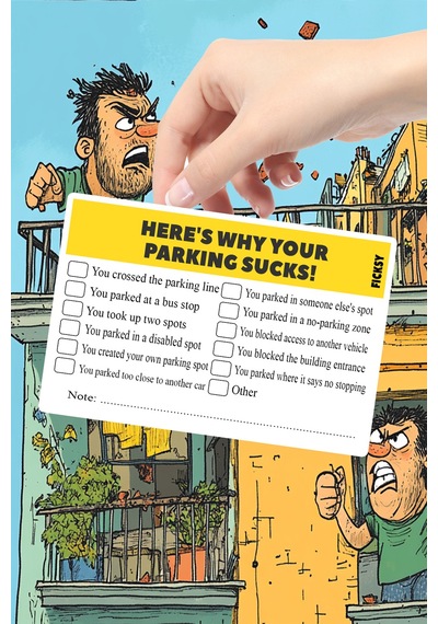 Parking Card Effective And Fun Warning Card For Bad Parking 25 Pieces 9.5 7 Cm