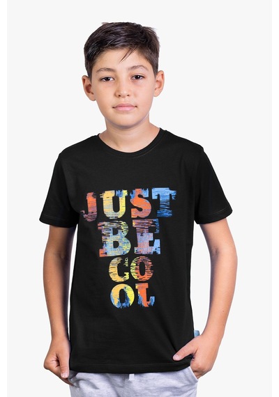 Little's World Just Be Cool Çocuk Tshirt Siyah