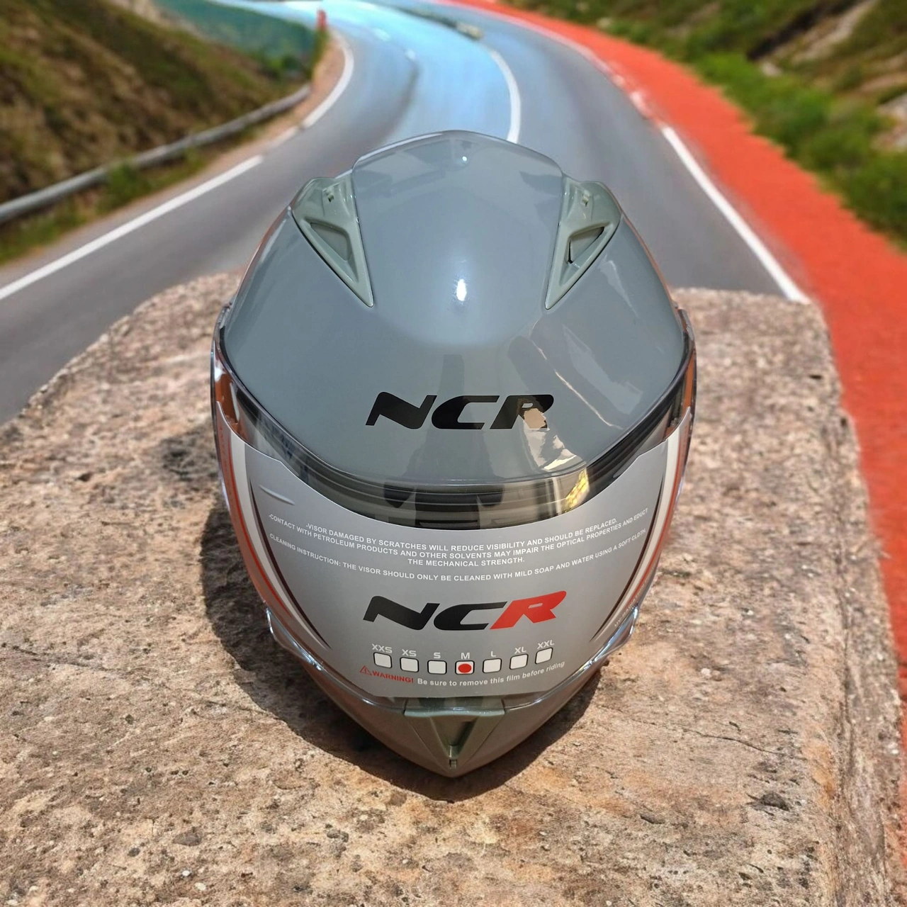Ncr-158 Çene Açılır Gözlüklü E-ce Belgeli Kask Açık Gri