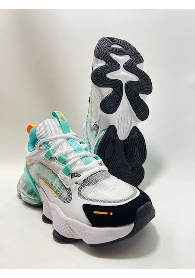 Jump 30906 Kadın Aırtube Taban Sneaker Ayakkabı Beyaz / Mavi Bej