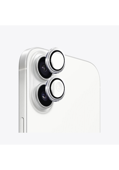 Safeus Safir Temperli Kamera Lens Koruyucu Apple Uyumlu iPhone 16 Plus Ve İle Beyaz