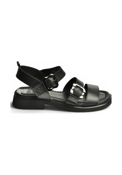 Fox Shoes Y291594203 Siyah Hakiki Deri Sandalet