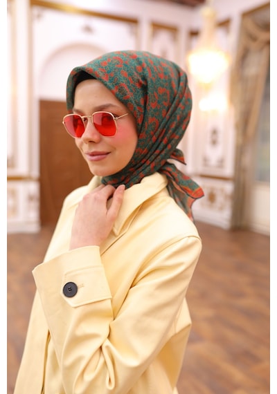 Silk Home Soft Eşarp 73077-18 Zümrüt, Turuncu, Hardal