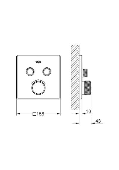 Grohtherm Smartcontrol Çift Valfli Akış Kontrollü Ankastre Termostatik Duş Bataryası Grh29124Dc0