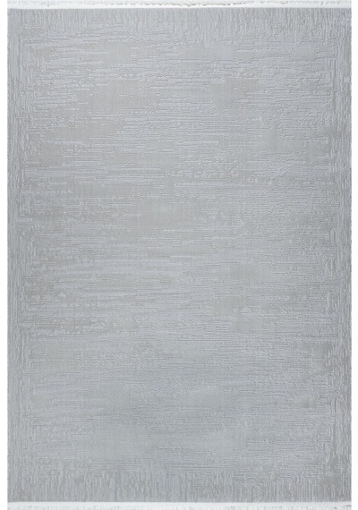 Distressed Pattern Eskitme Tasarımlı Pamuk Tabanlı Salon - Oturma Odası Gri Renk Halı Gri
