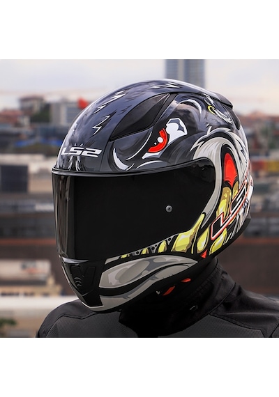 Siyah Cam + Ls2 Rapid 2 Spox Motosiklet Kaskı Gri