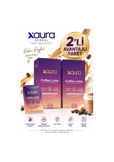 Xaura Global Coffee Latte 20 Pcs 420 G 2 Adet Çekirdek