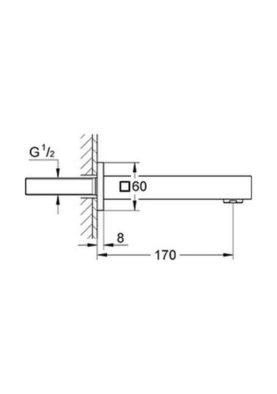 Grohe  Eurocube Çıkış  Ucu - 13303000 Krom
