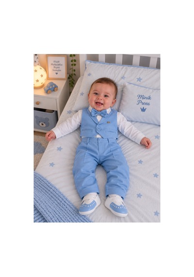 Pugi Baby Pugibaby Erkek Bebek Mevlüt Takımı Mavi Mavi