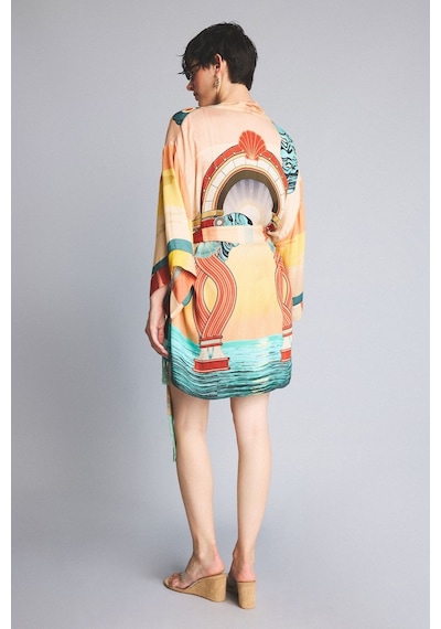 Defacto Jaquette X Defacto Desenli Kimono H1251ax26hsbg389 Bej-bg389