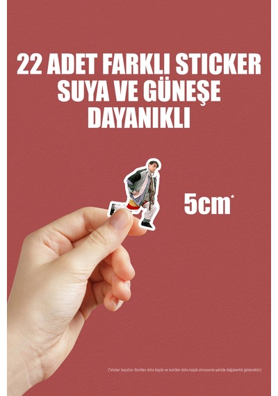 Friends Dizisi Sticker Telefon Laptop Bullet Journal Yapışkanlı Folyo Sticker Paketi 22 Adet Çok Renkli