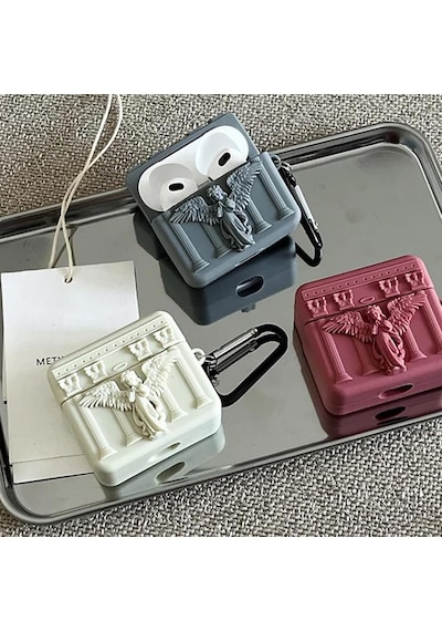 Airpods İle Uyumlu 3.nesil True Wireless Earbuds Sert Kulaklık Kılıfı Yumuşak Soft Dokunuş Karakter Görünümlü Cartoon Kılıf Crema Angel, Airpods 3. Nesil
