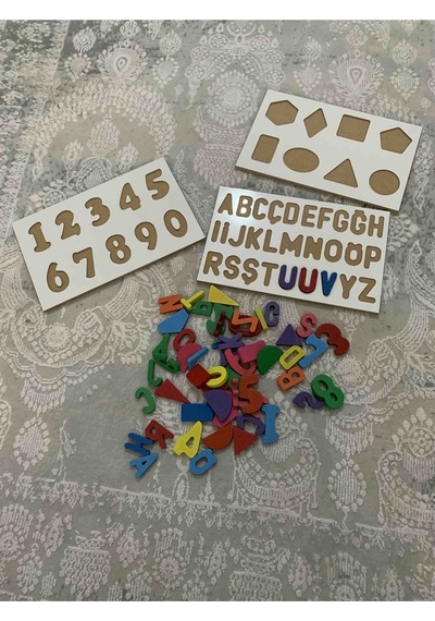 Ahşap Alfabe & Rakamlar & Geometri 3'ü 1 Arada Bultak Eğitici Oyuncak