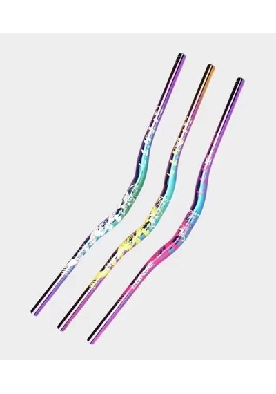 Lunje Alüminyum 31.8 780 Mm Riser Mtb Gidon Bisiklet Gidonu Bukalemun Sarı Çok Renkli