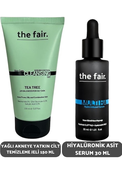 The Fair Ha Hyarülonic Acid Serum 30 ML + Sebum Kontrol Yağlı Ciltler İçin Yüz Temizleme Jeli 150 ML