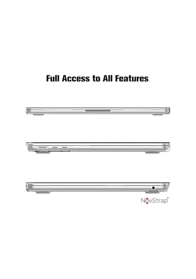 NovStrap Apple Uyumlu MacBook Air 13.6 inç 2022 M2 Çip A2681 Kılıf Sert Rubber Parlak Kapak Koruyucu