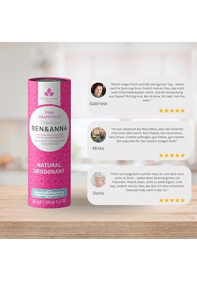 Ben & Anna Pink Grapefruit Vegan Deodorant Stick 40 G 94958