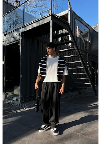 Flaw Smart Casual Siyah Kumaş Pantolon-siyah Siyah