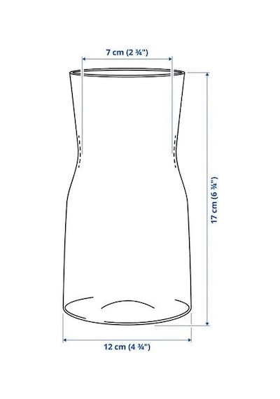 Sumuhome Tıdvatten Cam Vazo Saydam Cam 18 Cm Saydam