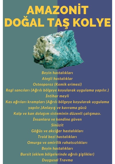 Sertifikalı Amazonit Doğal Taş Kolye Ayarlanabilir Orijinal Doğal Taş Çok Fonksiyonlu Kolye Çok REnkli