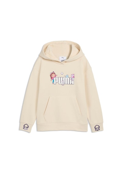 Puma X Gabbys Dollhouse Çocuk Baskılı Geniş Kesim Kapüşonlu Sweatshırt 634928 87 Beyaz