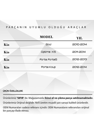 10 Adet Hyundai Kia İçin Direksiyon Kaplini Fiberi