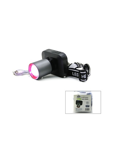 Şarjlı 50w Kafa Lambası Fener 1 Led Usb - Type-c Dijital Kademe Işık Ayarı - Flaşör 5468 Çok Renkli