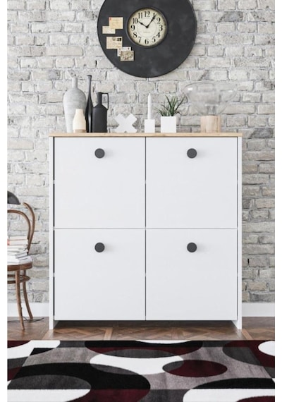 4 Kapaklı 4 Raflı Dekoratif Kiler, Mutfak, Banyo Dolabı 4 Kapaklı 4 Raflı Dekoratif Kiler, Mutfak, Banyo Dolabı
