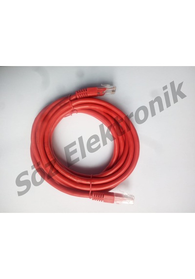 Cat6 - 3 Metre Kırmızı / 24 Awg / Kablo 1 Paket - 5'Li