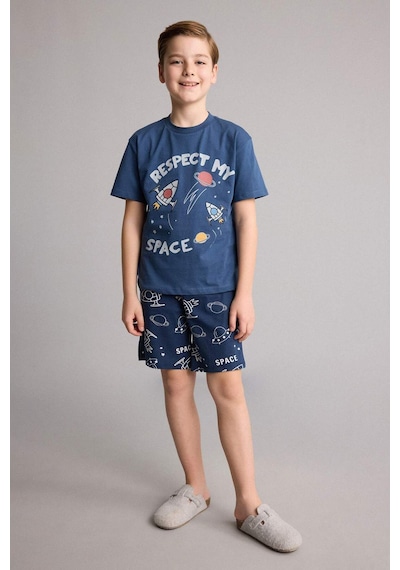 Defacto Regular Fıt Baskılı Şort Tişört 2li Pijama Takımı Erkek Çocuk H0374a826smın249 İndigo-ın249 Defacto Regular Fıt Baskılı Şort Tişört 2li Pijama Takımı Erkek Çocuk H0374a826smın249 İndigo-ın249