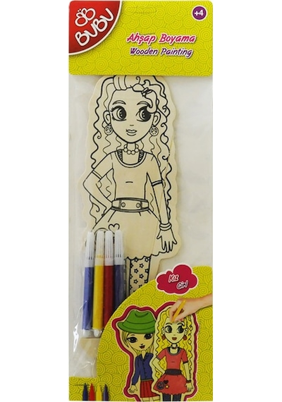 Bu-bu Ahşap Boyama Kız 2 Model Bubu-ab0040